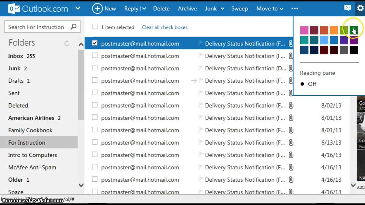 Sweep Function In Outlook Mail